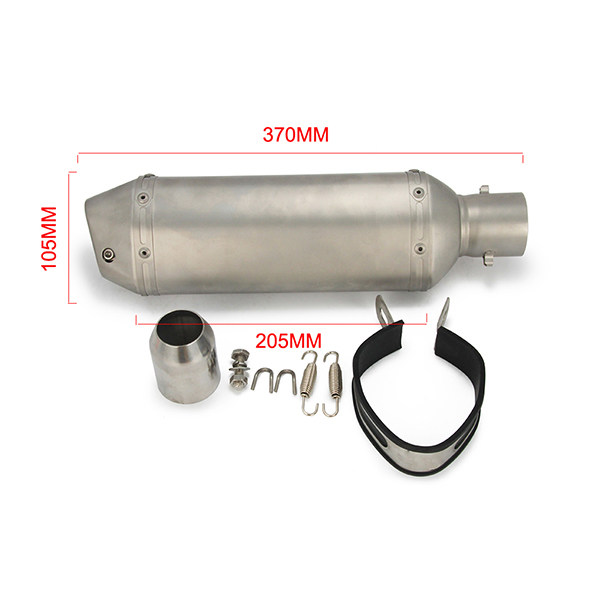 BM013SS-01 370mm Universal Motorcycle Exhaust Muffler Silencer For Scooters GY6 125 150 Nmax NVX155 PCX 150Msx125 grom
